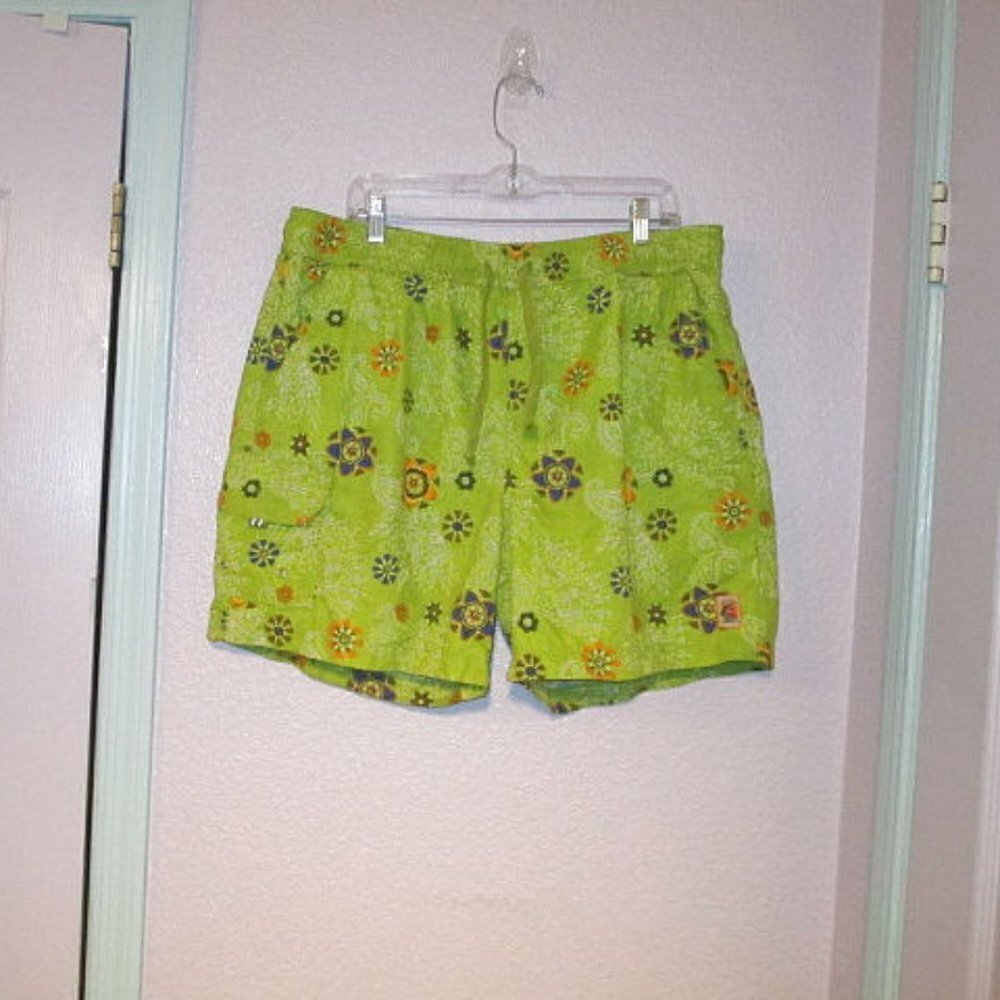 Vtg Tommy Bahama Baja Swim Trunks Mens Size L Pockets Lined Board Floral Surf